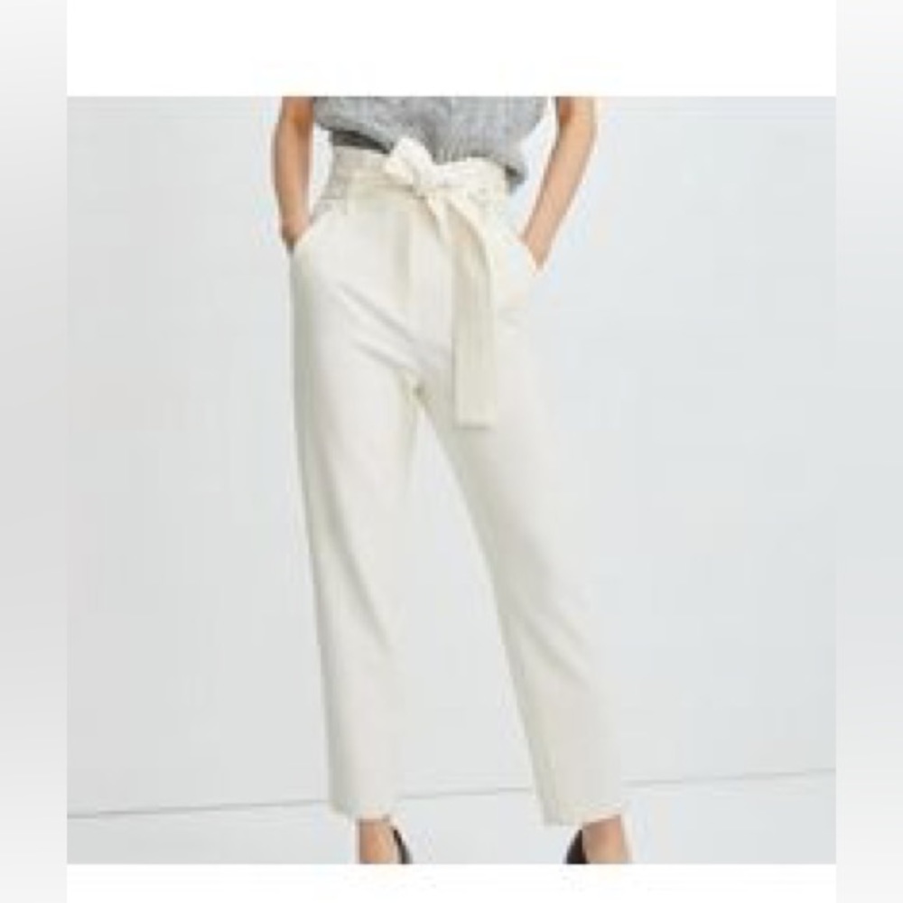 Madewell Herringbone paperbag pants